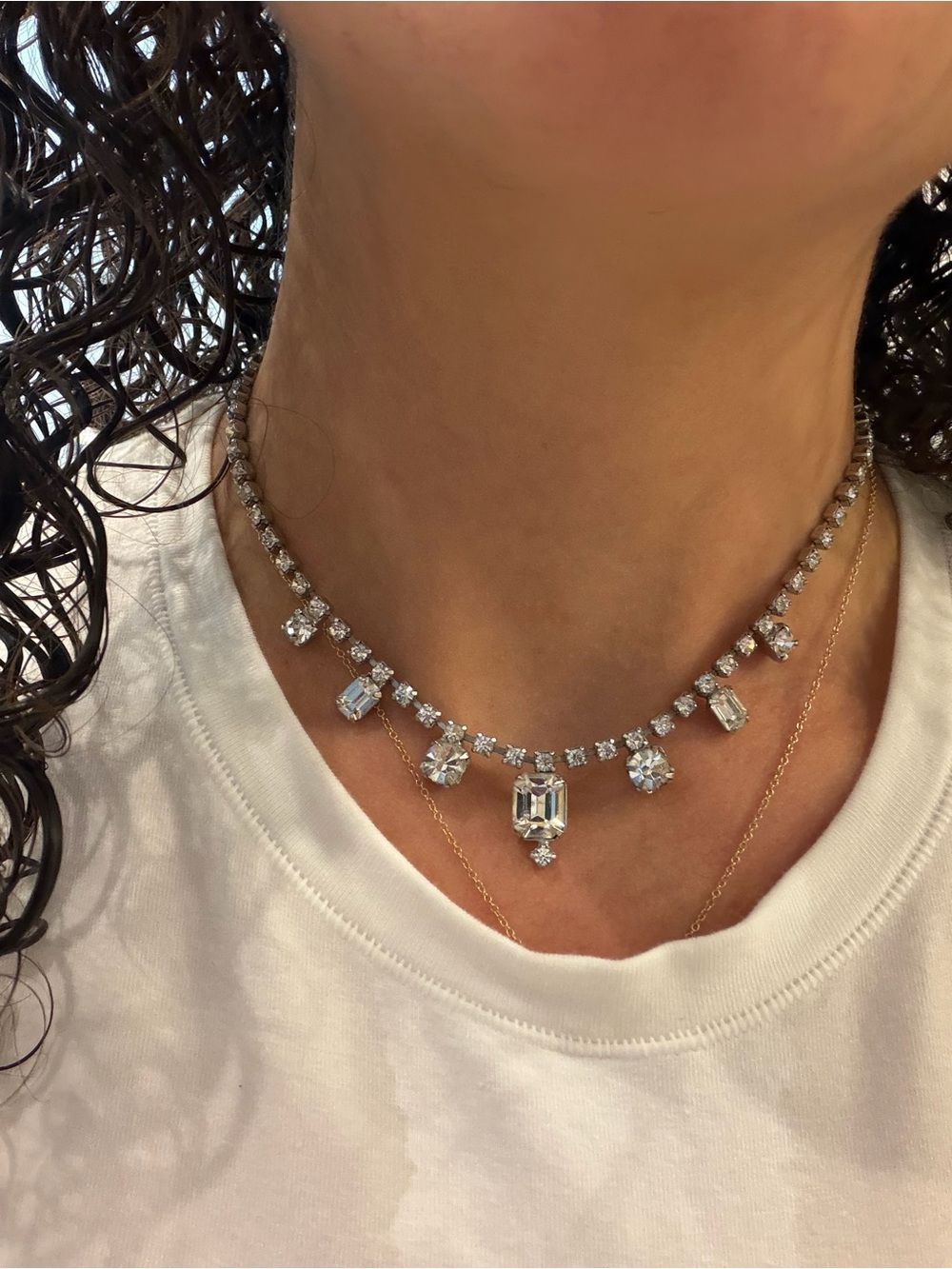 Vintage 1960s Art Deco Rhinestone Choker